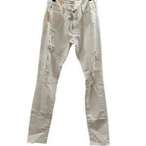 Ralph Lauren Denim & Supply NWT Skinny Distressed Ripped jeans White WM 32 x 34